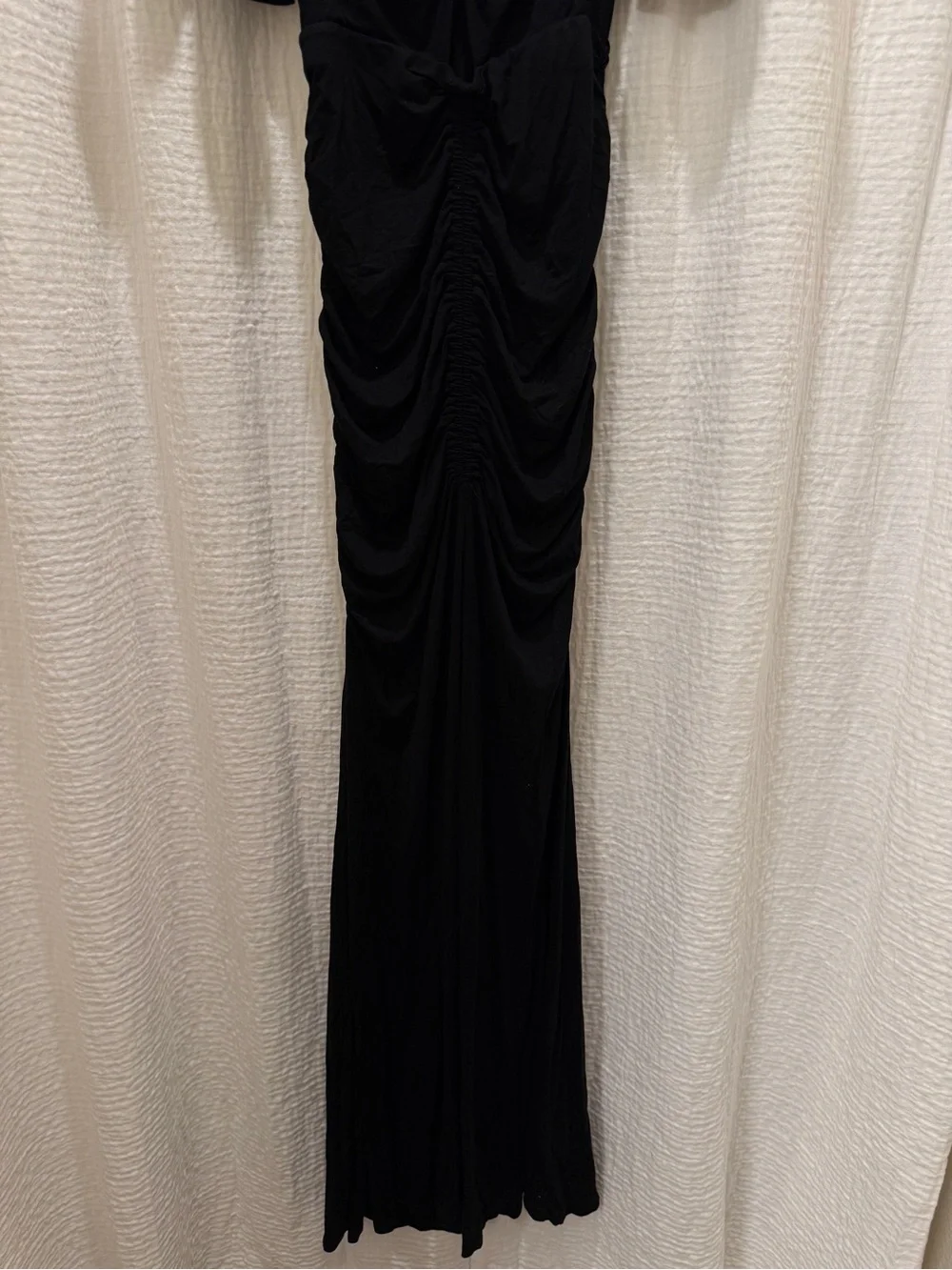 FP Beach Free People Ruched V-Neck Maxi Dress Gown - Flutter Sleeves - Size XS